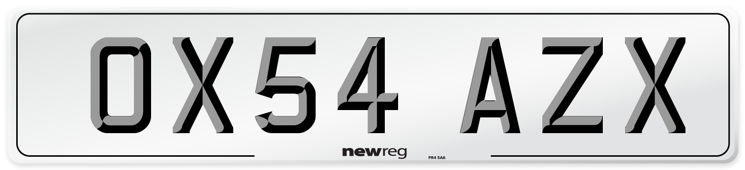 OX54 AZX Number Plate from New Reg